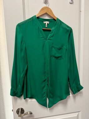 Joie Women's Emerald Green V-Neck Blouse